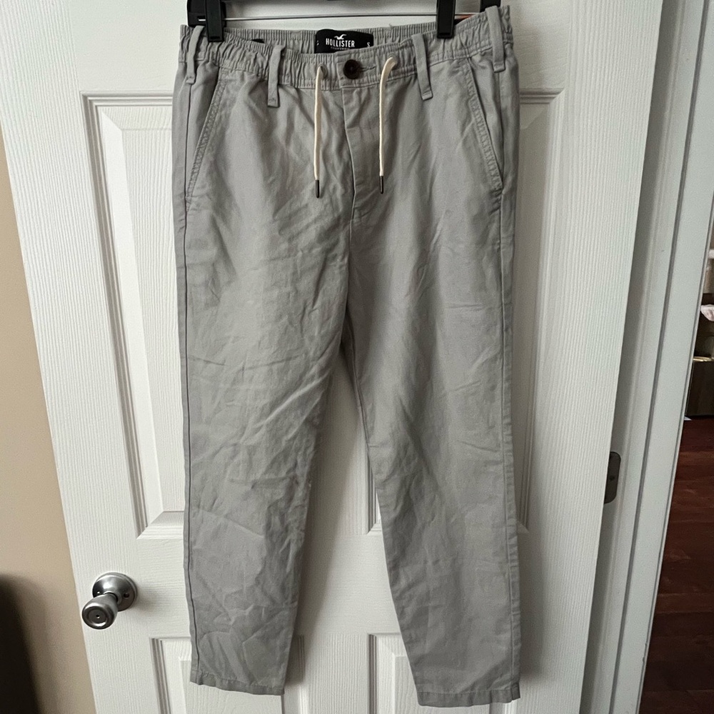 Hollister Light Gray Chinos with Zipper and Button